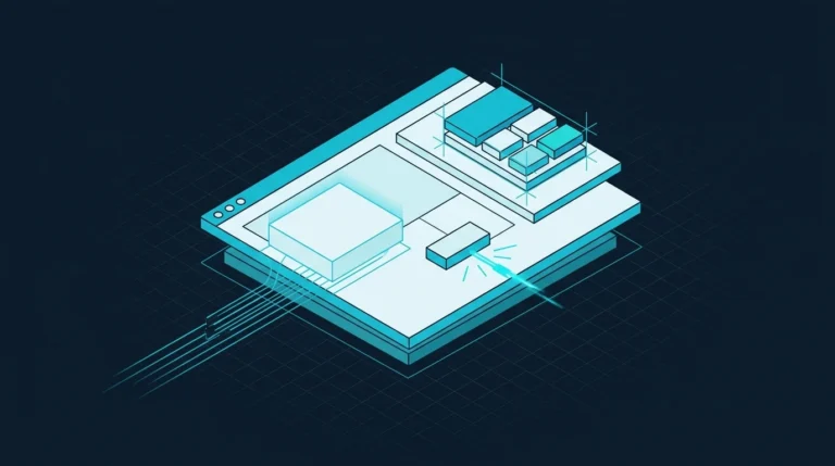 Technische Illustration zur Optimierung von Core Web Vitals im Onlineshop mit Fokus auf Ladezeit, Interaktion und Layoutstabilität.